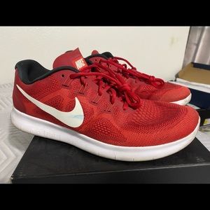 Nike Free Run 2017 Game Red/Off White Mens size 10